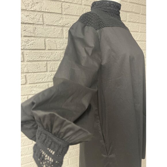 Daya By Zendaya Women Black Crochet Mock Neck A-Line Dress With Pockets Size S - Picture 9 of 12